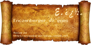 Enczenberger Ágnes névjegykártya
